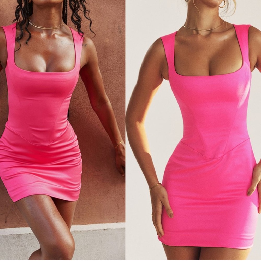 NWOT HOUSE OF CB Enya Fuchsia Corset Mini Dress